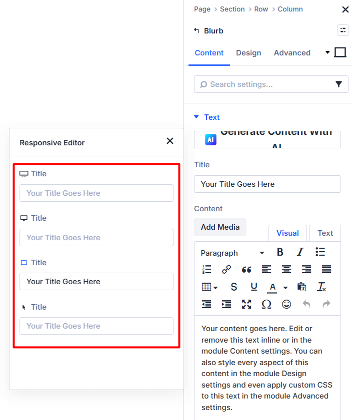 Control Responsive Editing Behavior in Divi 5 using the Divi Responsive Helper plugin by Pee-Aye Creative