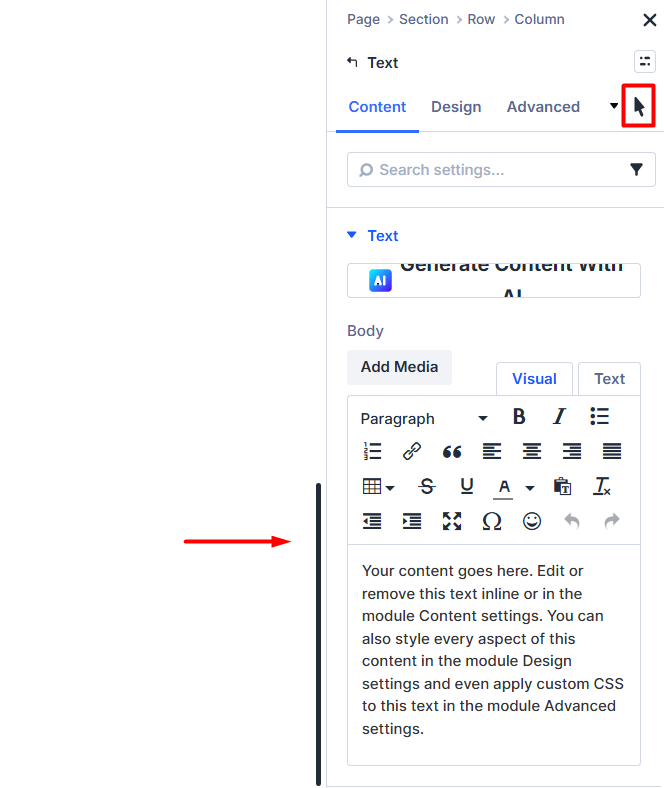 Default hover editing in Divi 5