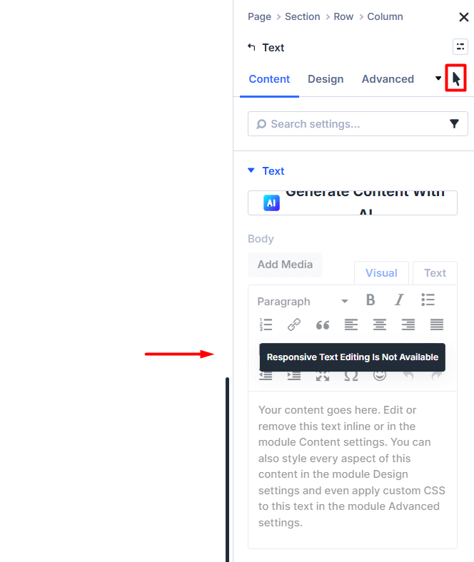 Disable Hover State Editing in Divi 5 using the Divi Responsive Helper plugin by Pee-Aye Creative