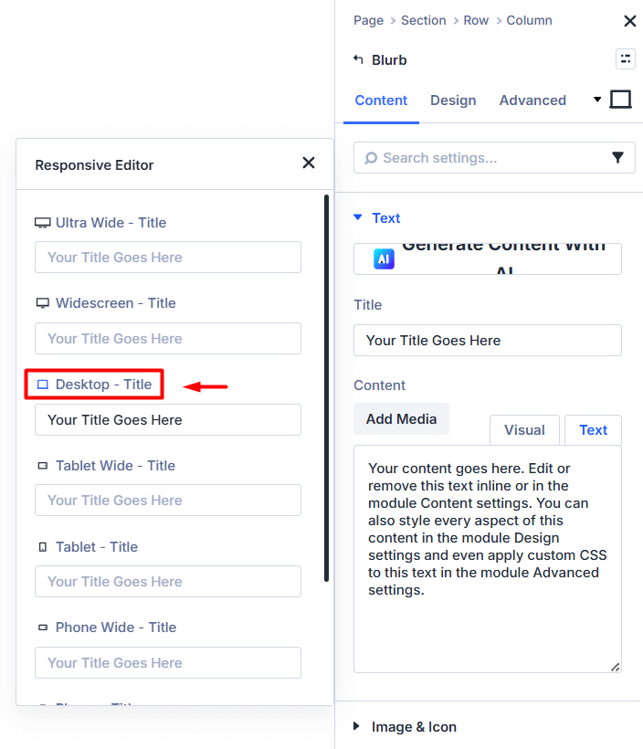 Display Breakpoint Label Beside Each Field In Responsive Editor