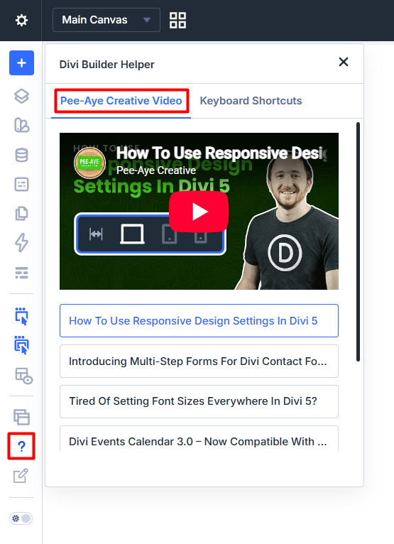 Custom Divi Help Videos