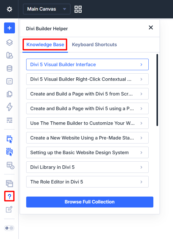 Default Divi Knowledge Base